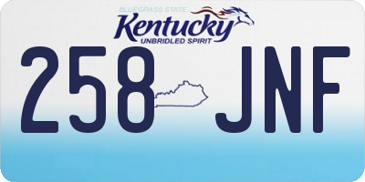 KY license plate 258JNF