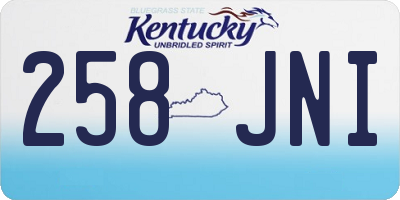 KY license plate 258JNI