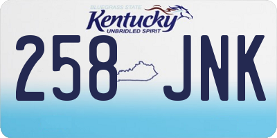 KY license plate 258JNK