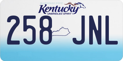 KY license plate 258JNL