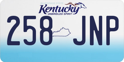KY license plate 258JNP