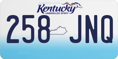 KY license plate 258JNQ