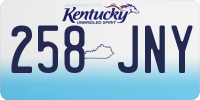 KY license plate 258JNY