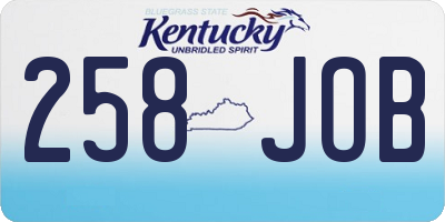 KY license plate 258JOB