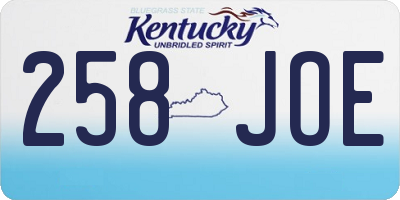 KY license plate 258JOE
