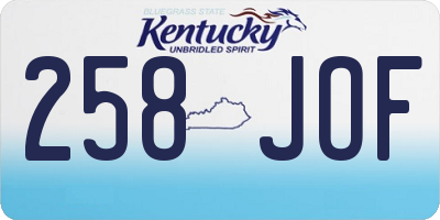 KY license plate 258JOF