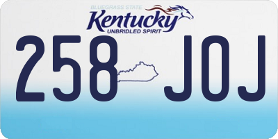 KY license plate 258JOJ