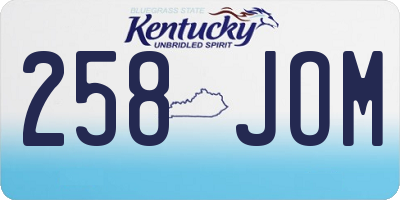 KY license plate 258JOM