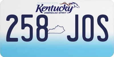 KY license plate 258JOS