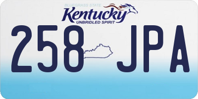 KY license plate 258JPA
