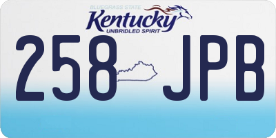 KY license plate 258JPB