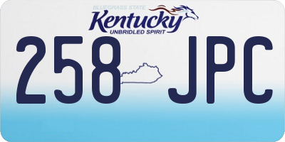 KY license plate 258JPC