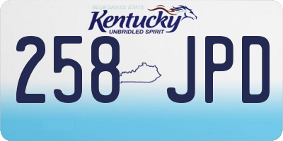 KY license plate 258JPD