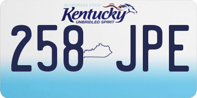 KY license plate 258JPE