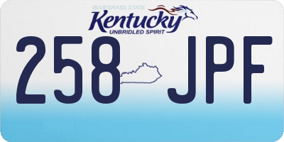KY license plate 258JPF