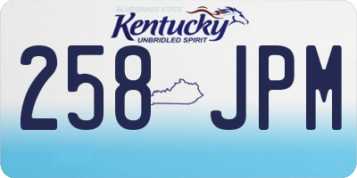 KY license plate 258JPM