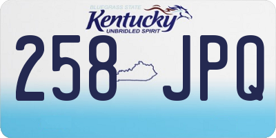 KY license plate 258JPQ