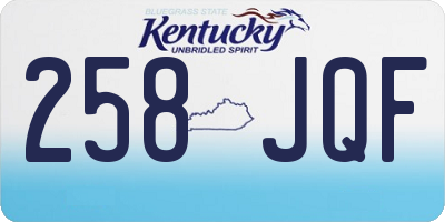 KY license plate 258JQF