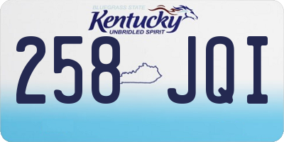 KY license plate 258JQI