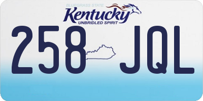 KY license plate 258JQL