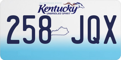KY license plate 258JQX