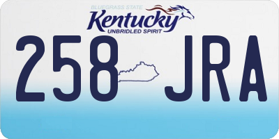 KY license plate 258JRA