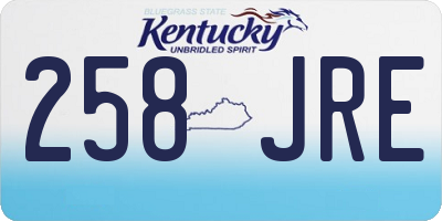 KY license plate 258JRE