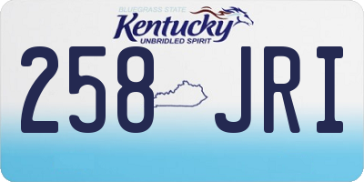KY license plate 258JRI