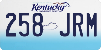 KY license plate 258JRM