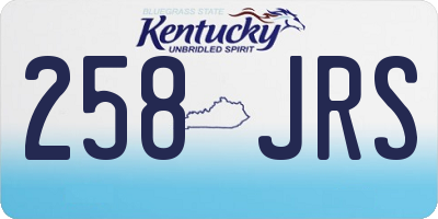 KY license plate 258JRS