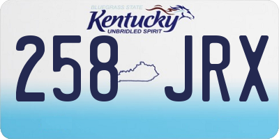 KY license plate 258JRX