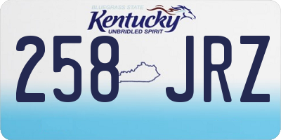 KY license plate 258JRZ