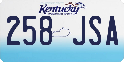 KY license plate 258JSA