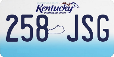 KY license plate 258JSG