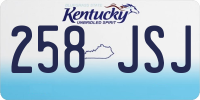 KY license plate 258JSJ