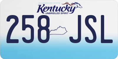 KY license plate 258JSL