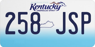 KY license plate 258JSP