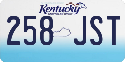 KY license plate 258JST