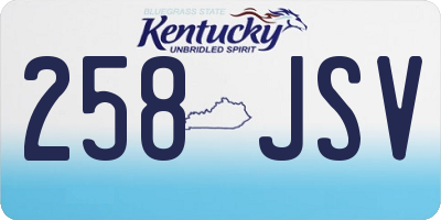 KY license plate 258JSV