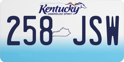 KY license plate 258JSW