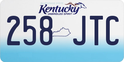 KY license plate 258JTC