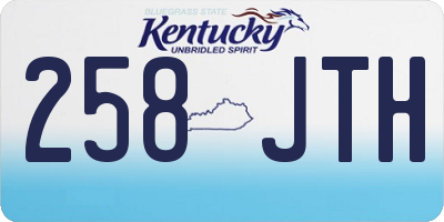KY license plate 258JTH