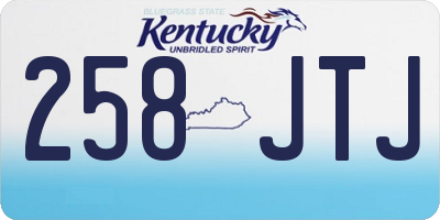 KY license plate 258JTJ