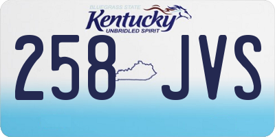 KY license plate 258JVS