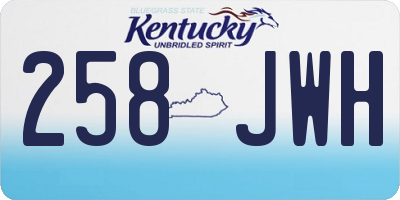 KY license plate 258JWH