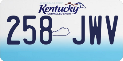KY license plate 258JWV