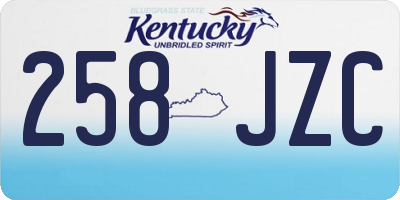 KY license plate 258JZC