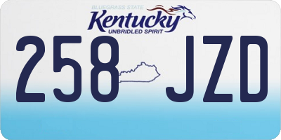 KY license plate 258JZD