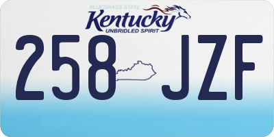 KY license plate 258JZF