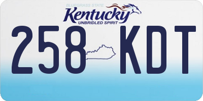 KY license plate 258KDT